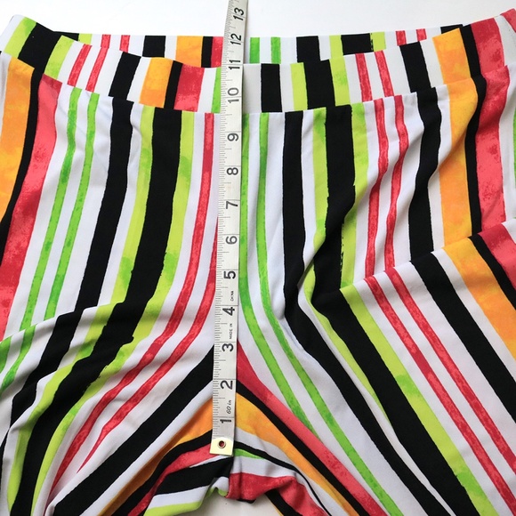C Est 1946 Women Size M Colorful Stripe Stretch Pull On Wide Leg High Rise Pants - Picture 7 of 10
